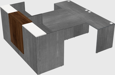 Shared u-shaped reception desks