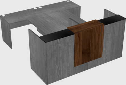 Shared u-shaped reception desks