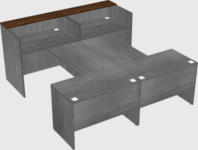 Shared u-shaped reception desks