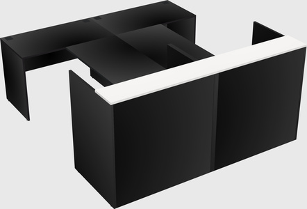 Shared u-shaped reception desks