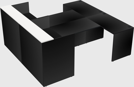 Shared u-shaped reception desks