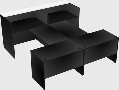 Shared u-shaped reception desks