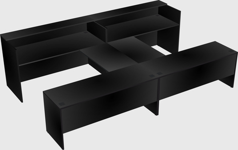 Shared u-shaped reception desks
