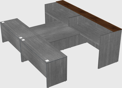 Shared u-shaped reception desks