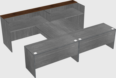 Shared u-shaped reception desks