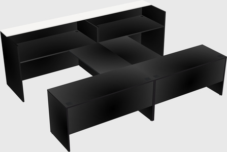 Shared u-shaped reception desks