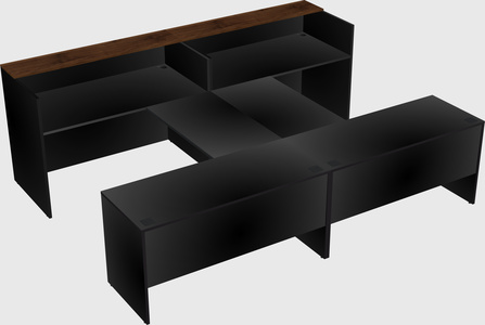 Shared u-shaped reception desks