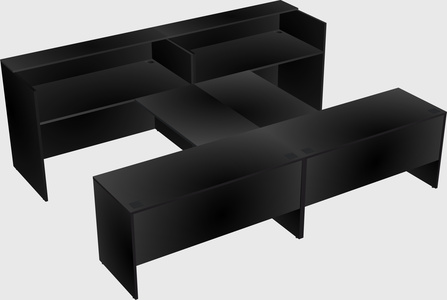 Shared u-shaped reception desks