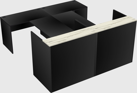 Shared u-shaped reception desks