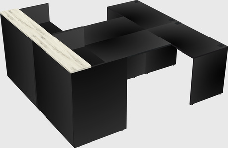 Shared u-shaped reception desks
