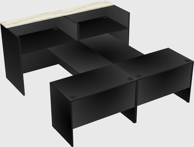 Shared u-shaped reception desks