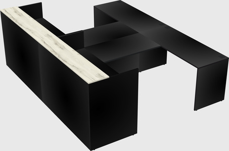 Shared u-shaped reception desks