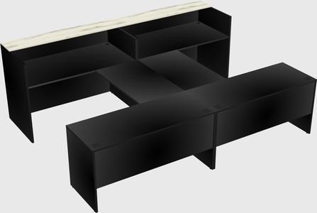 Shared u-shaped reception desks