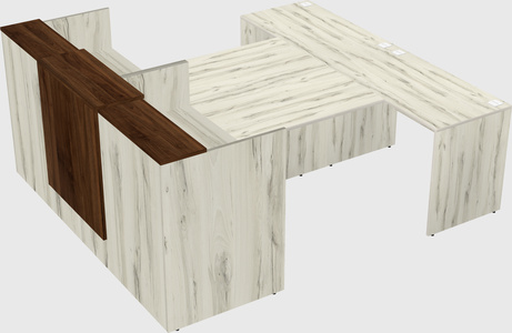 Shared u-shaped reception desks