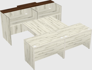 Shared u-shaped reception desks