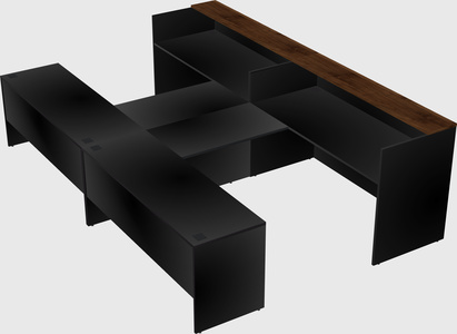 Shared u-shaped reception desks