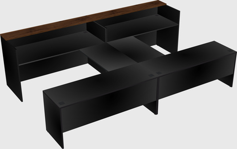 Shared u-shaped reception desks