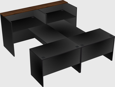 Shared u-shaped reception desks