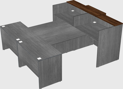 Shared u-shaped reception desks