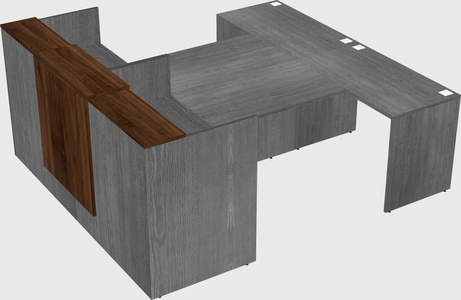 Shared u-shaped reception desks