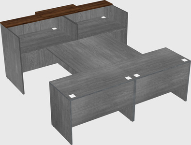 Shared u-shaped reception desks