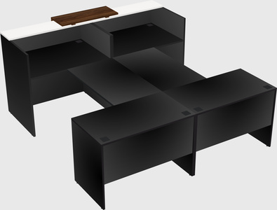 Shared u-shaped reception desks
