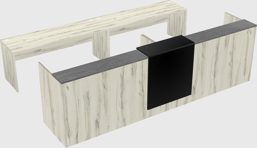 Shared u-shaped reception desks