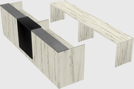 Shared u-shaped reception desks