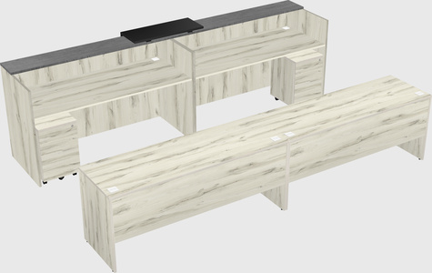 Shared u-shaped reception desks