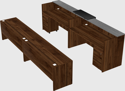 Shared u-shaped reception desks