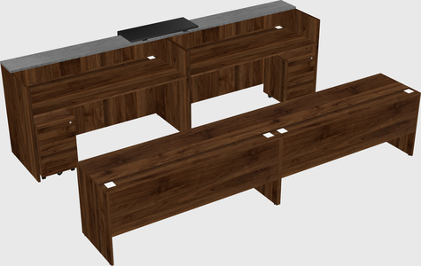 Shared u-shaped reception desks