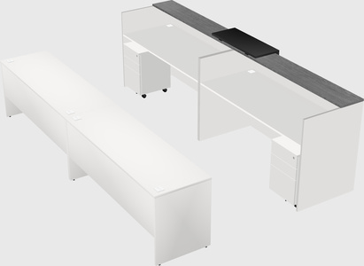 Shared u-shaped reception desks