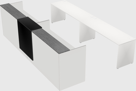 Shared u-shaped reception desks