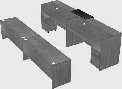 Shared u-shaped reception desks