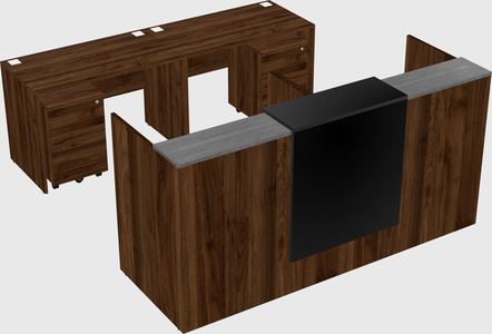 Shared u-shaped reception desks