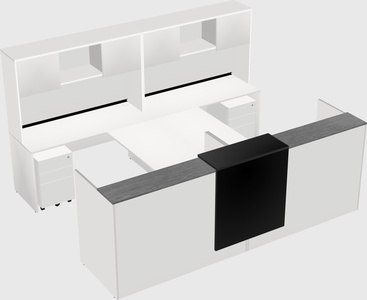 Shared u-shaped reception desks