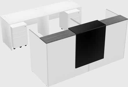 Shared u-shaped reception desks