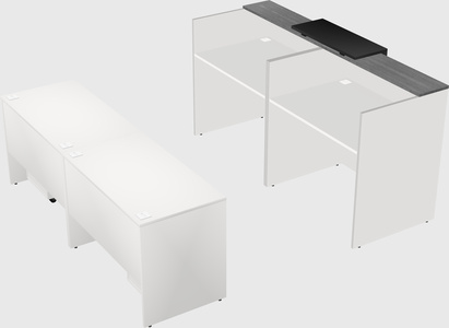 Shared u-shaped reception desks