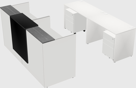 Shared u-shaped reception desks