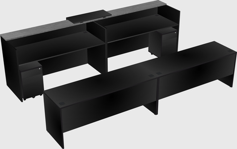Shared u-shaped reception desks