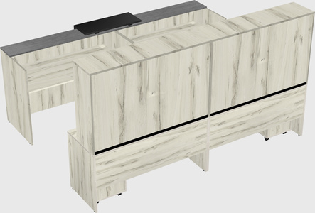 Shared u-shaped reception desks