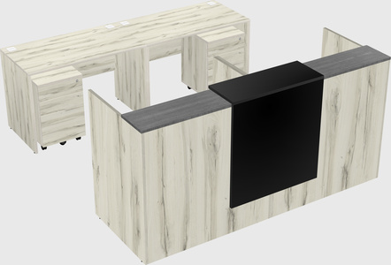 Shared u-shaped reception desks