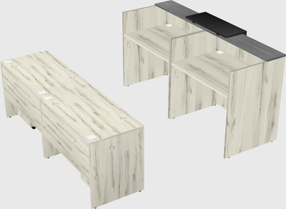 Shared u-shaped reception desks