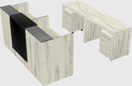 Shared u-shaped reception desks