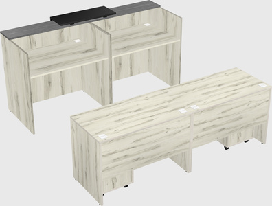 Shared u-shaped reception desks