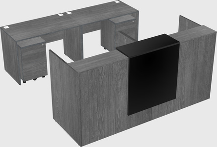 Shared u-shaped reception desks
