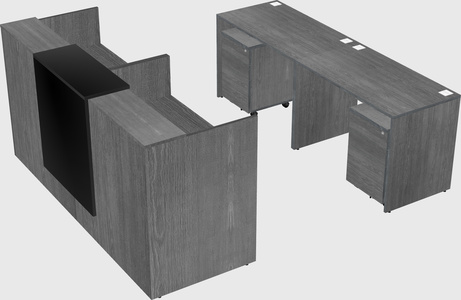 Shared u-shaped reception desks