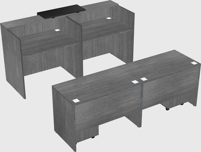 Shared u-shaped reception desks