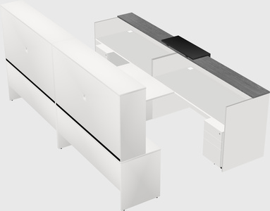 Shared u-shaped reception desks