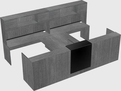 Shared u-shaped reception desks